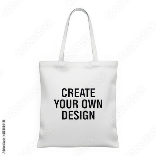 Minimal tote bag with custom design text
