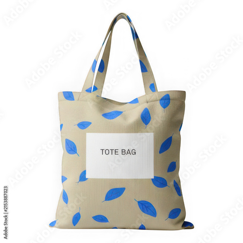Beach wave tote bag with blue and white pattern