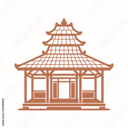 Traditional Indonesian Pavilion Silhouette Icon