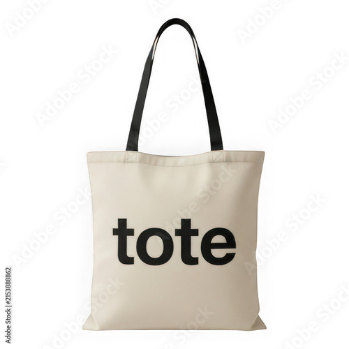 Minimal tote bag with black tote text