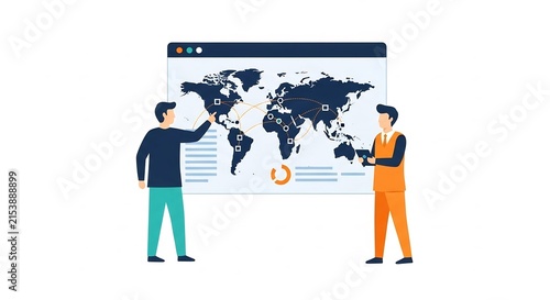 Global logistics tracking on world map interface
