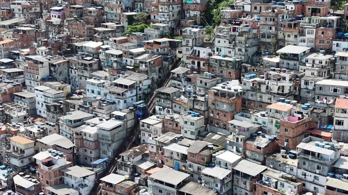 Aerial View of Rocinha Favela in Rio de Janeiro, Brazil