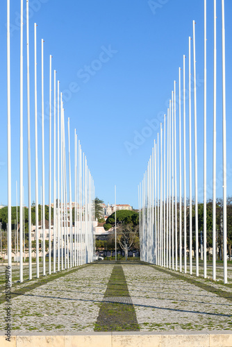Vertical iron pillar without flag