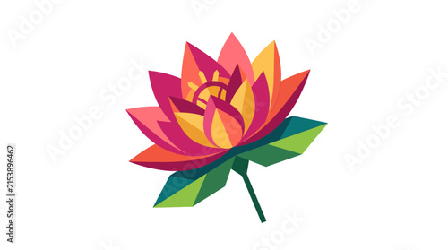 Abstract geometric lotus flower illustration