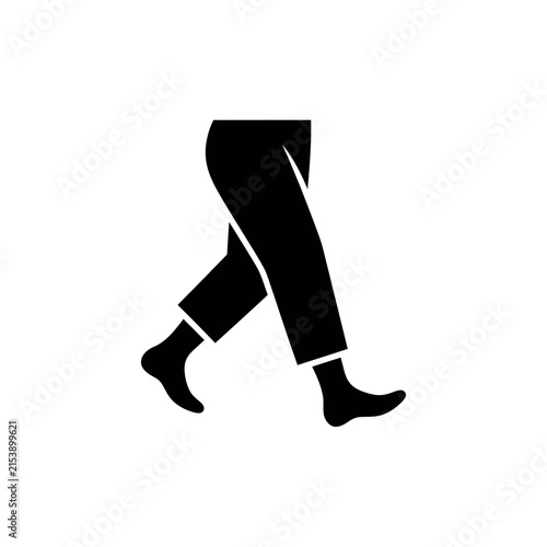 Stylized Black Silhouette of Legs Walking.