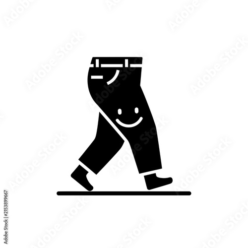 Walking Pants With Happy Face Icon.