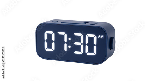 Modern Digital Alarm Clock Displaying 07 30 AM Time PNG Isolated on transparent background