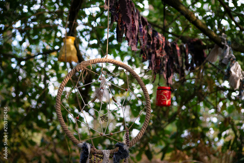 Boho Dreamcatcher Decoration with Feathers and Spiritual Aesthetic
