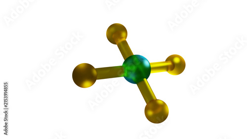 Krypton Particle or Molecule over White Background