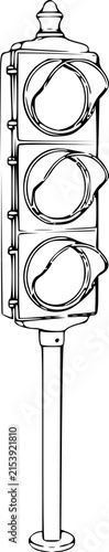 Vertical traffic signal outline icon