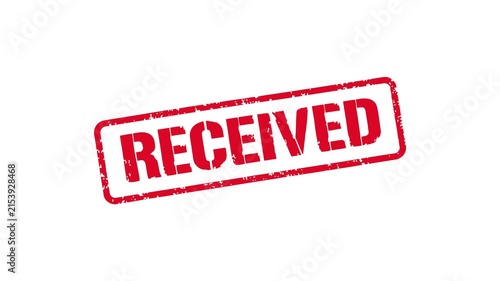 Received red grunge stamp for delivery confirmation