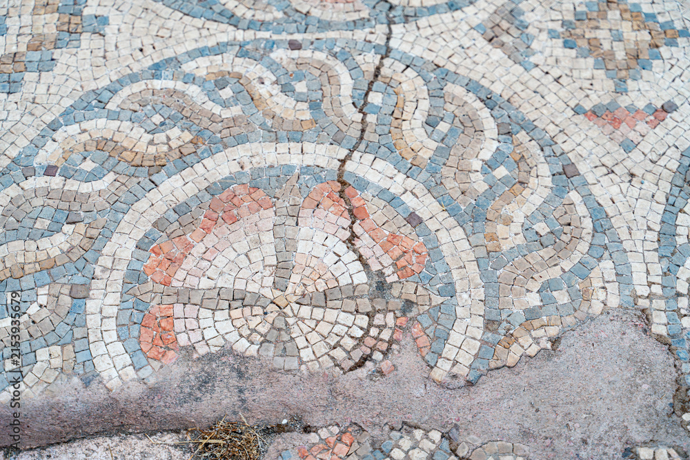 Fototapeta premium Ancient Mosaic Floor at Syedra Archaeological Site, Turkey