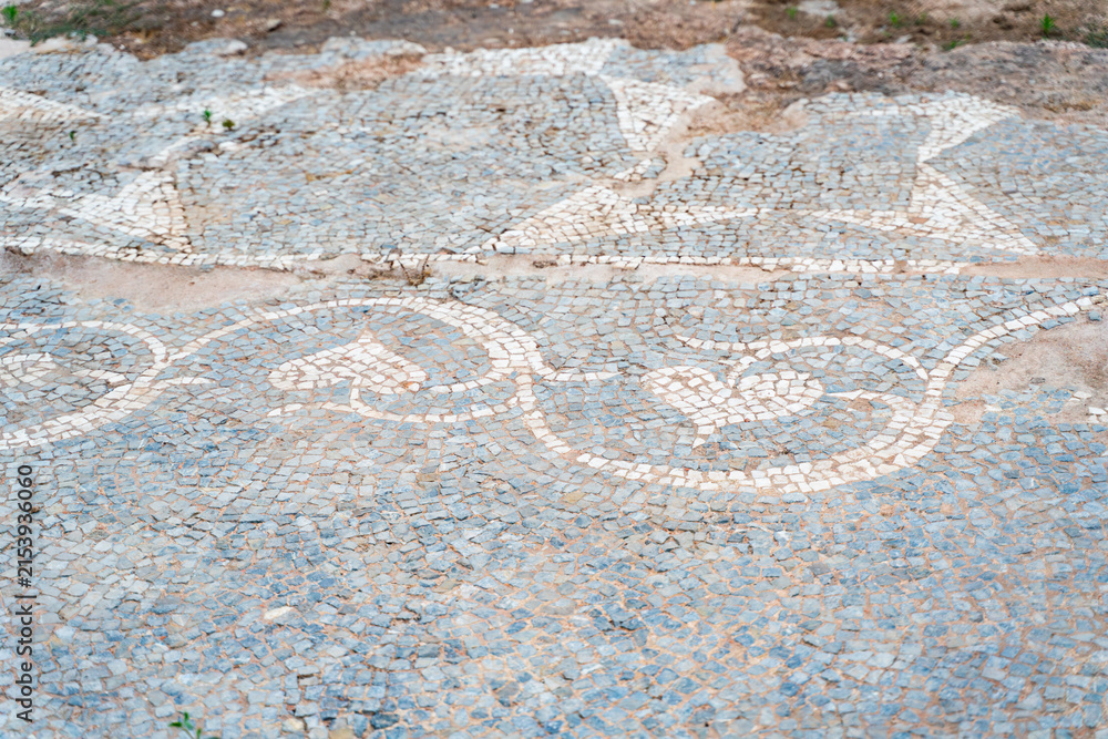 Fototapeta premium Ancient Mosaic Floor at Syedra Archaeological Site, Turkey
