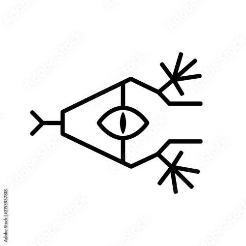Mysterious Eye Symbol with Snake and Hand Elements.