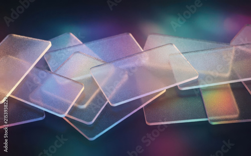 Frosted glass panels texture background with colorful lighting effects for modern design concepts