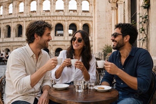 friends in Rome drinking