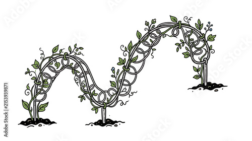 Ornate Garden Trellis with Green Vines