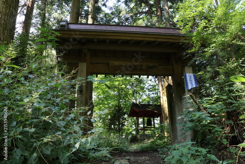 Obraz na płótnie 奥久慈の袋田、月居山光明寺跡。