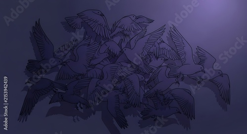 Abstract dark purple textured background with flowing organic lines and shadows