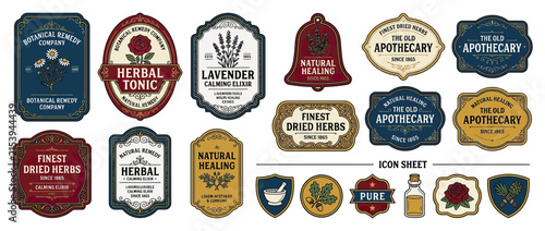 Vintage Apothecary and Herbal Remedy Labels Collection