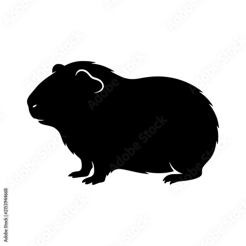 Guinea pig silhouette standing vector illustration