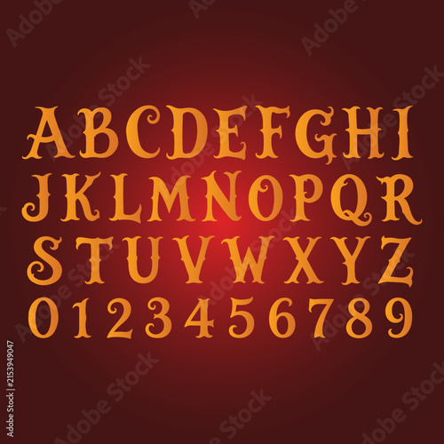 Witchy Halloween Font on a red background. This Halloween decorative font.
