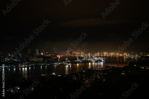 Night view of the Golden Horn Bay, August 3, 2026, Vladivostok, Russia