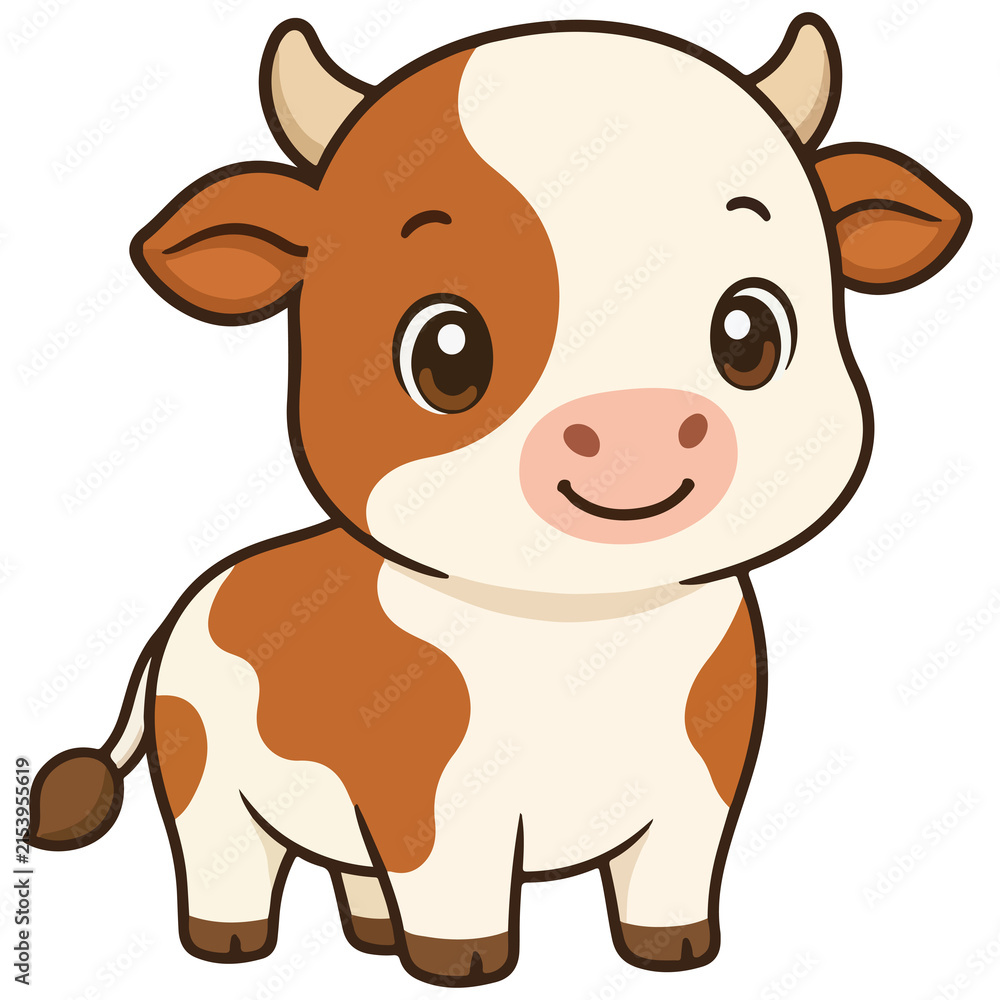 Obraz premium Colorful Cartoon Farm Animal Illustration