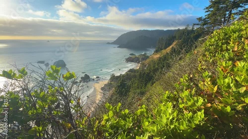 Scenic Coastal Cliffs and Beaches at Ecola State Park Oregon