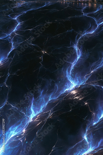 lightning bolt on black background, generation AI 