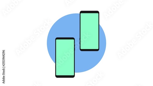 Flat 2D Animation Loop of Money Transfer Smartphone Payment 4K
