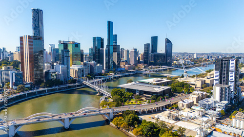 Brisbane CBD Skyline and Brisbane River, Queensland, Australia