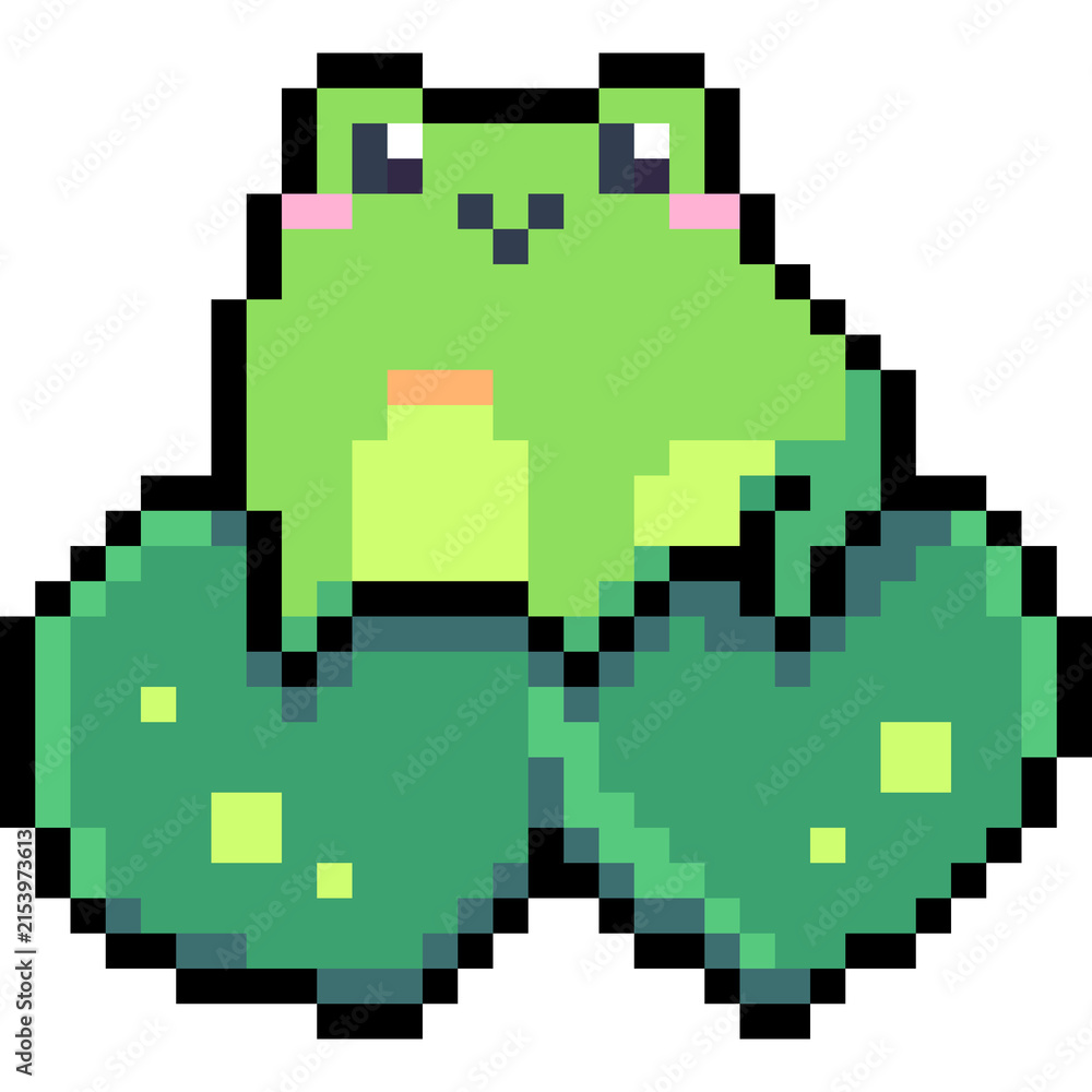 Fototapeta premium cute pixel art frog