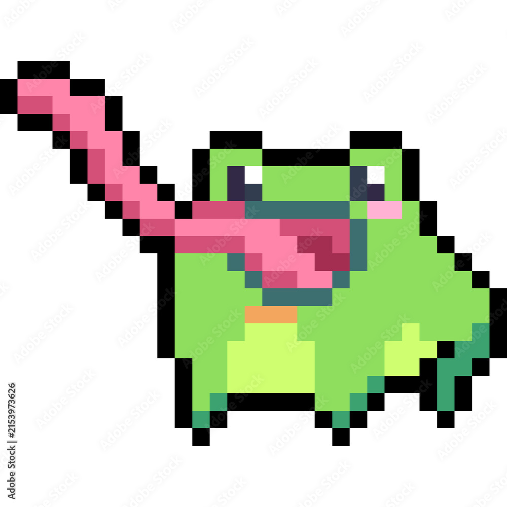 Fototapeta premium cute pixel art frog