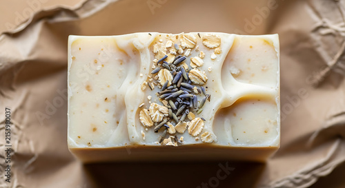 Handmade Oatmeal Lavender Soap Bar for Natural Skincare