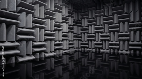 Anechoic Chamber with Acoustic Foam Wedges and Reflective Floor