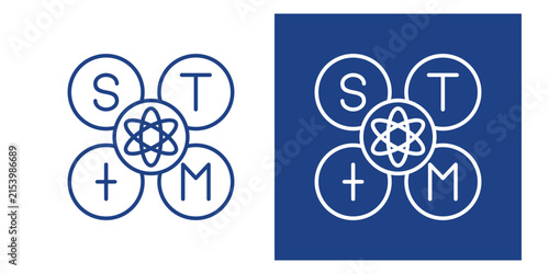 Foto Stem Education Blue And White Icon Style Collection