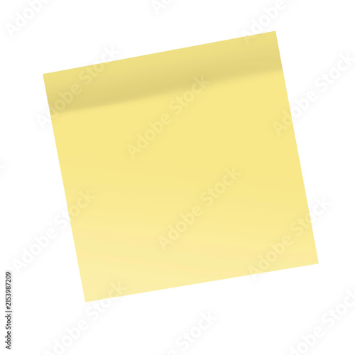 Bild auf Leinwand A blank yellow sticky note memo paper isolated on transparent background