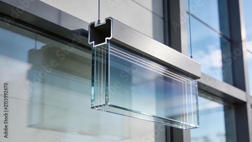 Obraz na płótnie Smart Building Electrochromic Glass Curtain Wall Node Component 