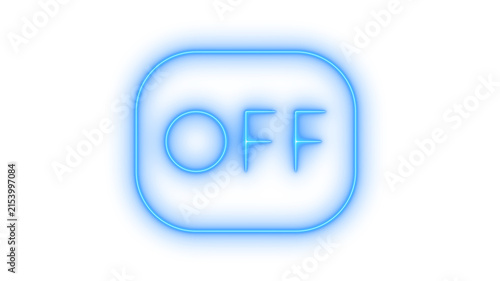 Glowing neon off button icon isolated on transparent background. Power switch indicator. Toggle option. Deactivate control. Shutdown sign. UI element.