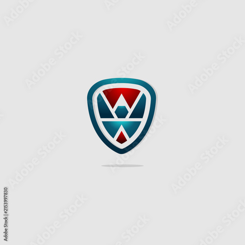 Shield Logo with Gradient Swirl Composition