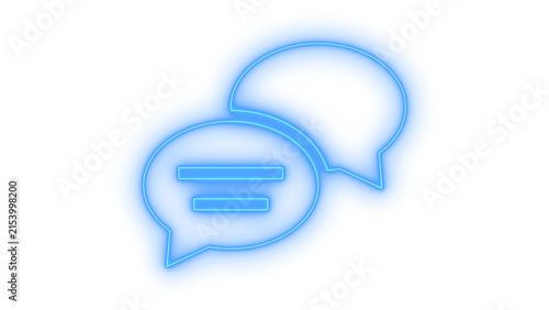 Colorful neon speech bubbles icon representing online chat conversation discussion message support and communication forum symbol isolated on transparent background