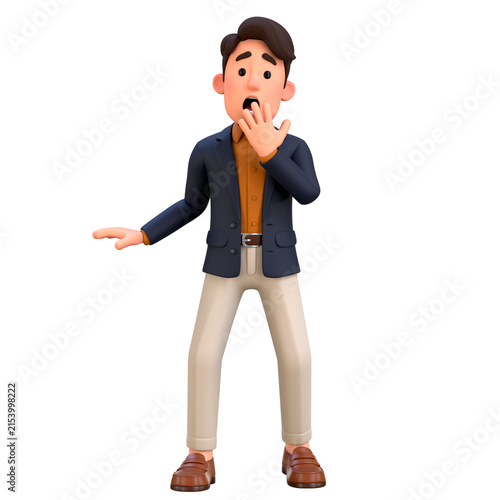 Konstfotografi 3D Professional Businessman Character Surprised Expression