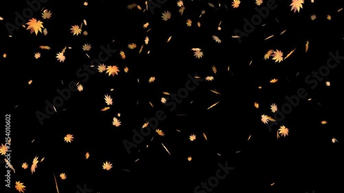 Autumn Maple Leaves Falling with Transparent Background