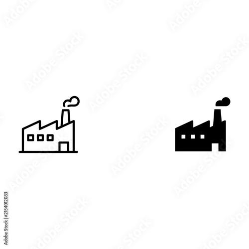Simple black and white line of two houses with chimneys