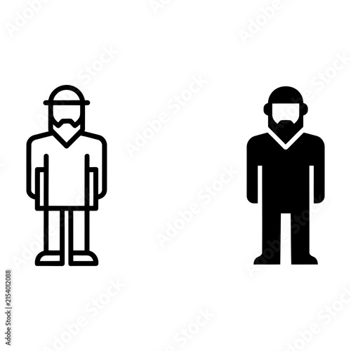 Two business professionals, one holding a heart, silhouettes