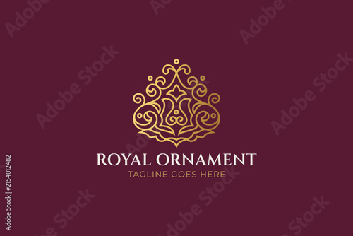 Royal Ornament Nusantara Swirl Luxury Logo Vector Illustration