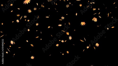 Autumn Maple Leaves Animation with Transparent Alpha Channel Overlay