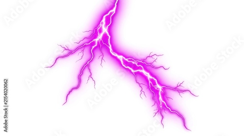 magenta electric lightning bolt overlay element isolated on white background
