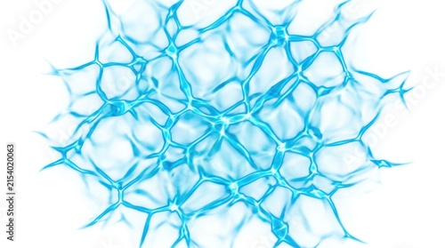 blue water caustics effect overlay isolated on clean white background